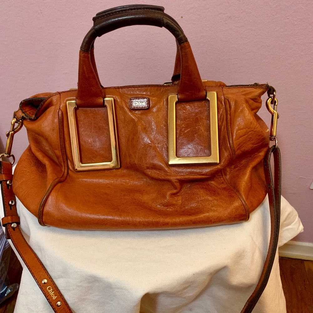 Chloe Cognac Leather Ethel Sachel bag